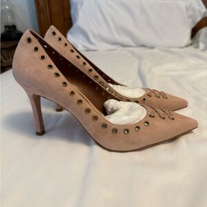 Coach Champagne Heels with Elegant Tie Design